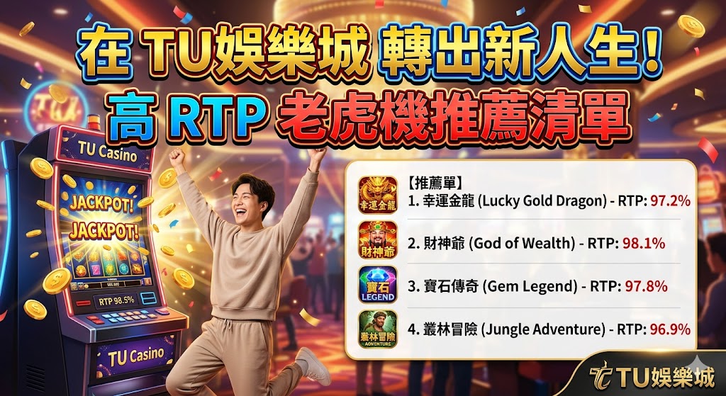 在 TU娛樂城 轉出新人生！高 RTP 老虎機推薦清單。
