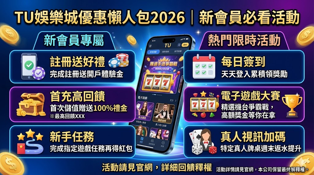 TU娛樂城優惠懶人包2026｜新會員必看活動